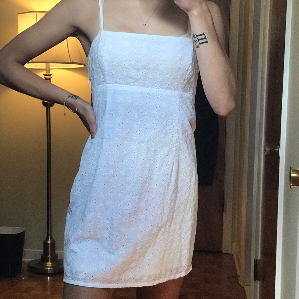 White lace/flower dress.
